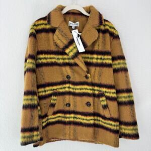 Stitch Fix Vigoss Womens Double Breasted Plaid Pea Coat Size XS Tan